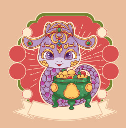 蛇年五福福禄寿蛇形象