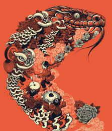 蛇年大吉  蛇年春节插画