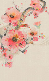 新年红包封面蛇年乙巳花与蛇蛇年大吉