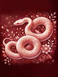 中国风红色传统蛇年花朵喜庆吉祥背景素材