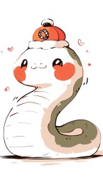 可爱的卡通插画中国十二生肖蛇