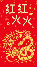 蛇年新年红包设计 红红火火