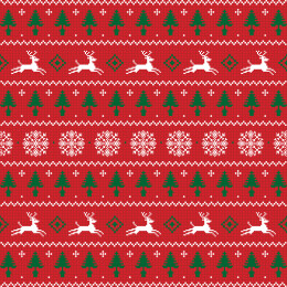 红色圣诞节针织像素马赛克元素配色矢量素材