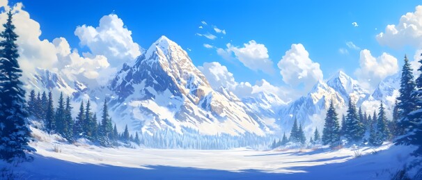 冬天雪景自然风景