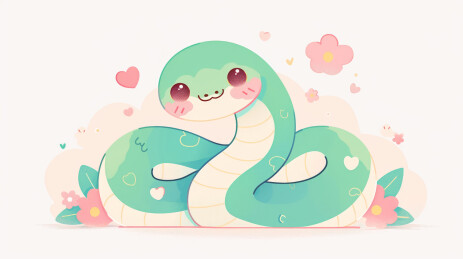 可爱卡通生肖蛇