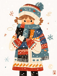 冬天大雪节气儿童概念插图