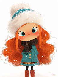 冬天大雪节气儿童概念插图