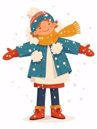 冬天大雪节气儿童概念插图