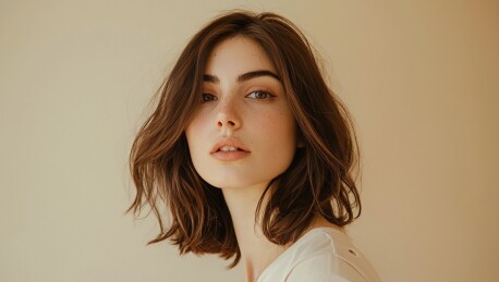 短波浪头发造型的微笑着的年轻女性