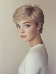 复古金色短发造型的美丽女性