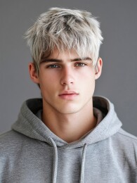 年轻的青少年男性发型模特