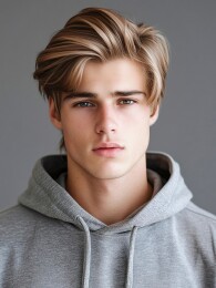 年轻的青少年男性发型模特