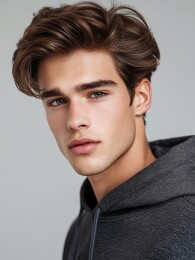 年轻的青少年男性发型模特