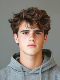 年轻的青少年男性发型模特