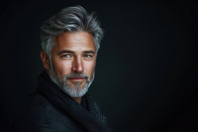 精心打扮的中年胡须男人