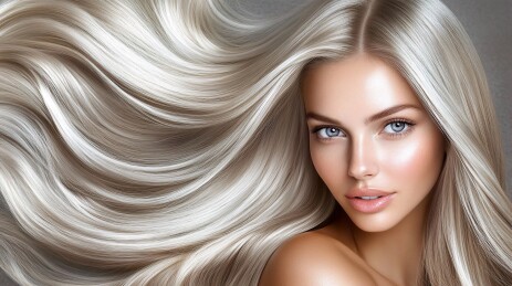 时尚欧美都市美妆长发美女模特头像