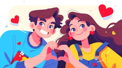 情人节扁平插画
