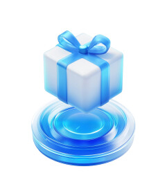 科技蓝色3D毛玻璃质感图标