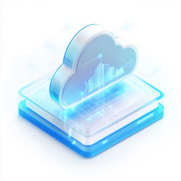 科技蓝色3D毛玻璃质感图标