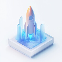 科技蓝色3D毛玻璃质感图标