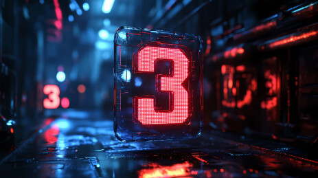3D立体倒计时数字