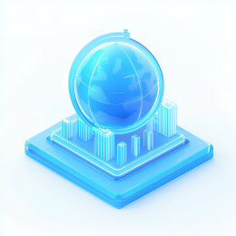 科技行业3D毛玻璃质感图标