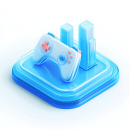 科技行业3D毛玻璃质感图标