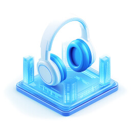 科技行业3D毛玻璃质感图标