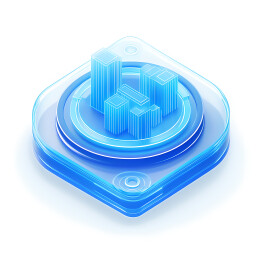 科技行业3D毛玻璃质感图标