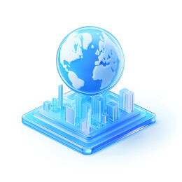 科技行业3D毛玻璃质感图标