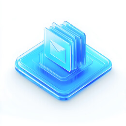 科技行业3D毛玻璃质感图标