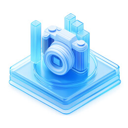 科技行业3D毛玻璃质感icon