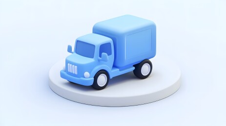 蓝色卡车3D渲染图