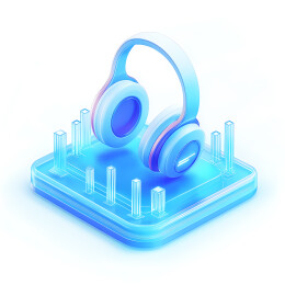 耳机科技3D毛玻璃质感icon