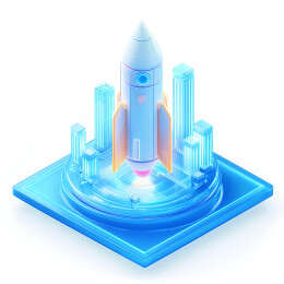 火箭科技3D毛玻璃质感icon