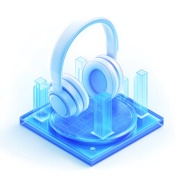 耳机科技3D毛玻璃质感icon