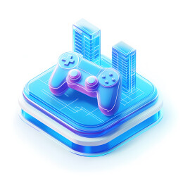 游戏手柄科技3D毛玻璃质感icon