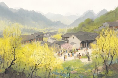 春天来临的信号盛开的迎春花春意美景