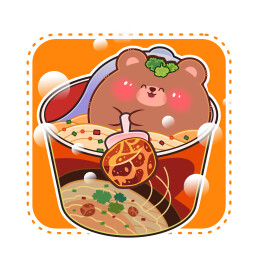 泡面卡通熊小动物插画