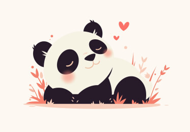 卡通熊猫插画