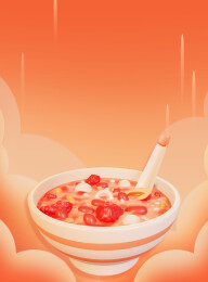 腊八节腊八粥喜庆3d立体节日插画模板