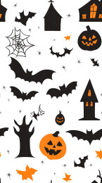 万圣节主题可爱卡通图案无缝背景