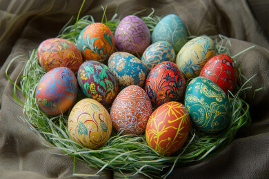 彩绘蛋的春日祝福