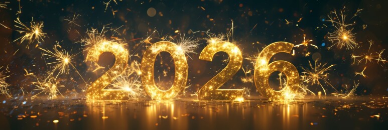 2026 年烟火闪耀倒影