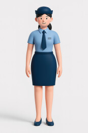 一个司法人员形象3d插画