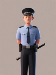 卡通警察形象站立图