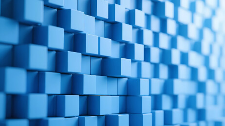 模糊蓝色渐变立方体