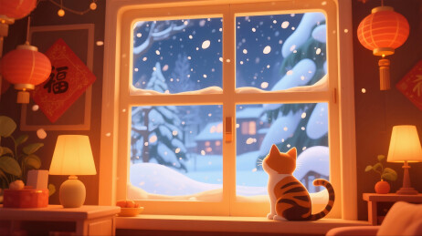 趴在窗台上的猫