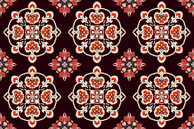 唐代织锦上的团窠宝相花纹