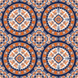 唐代织锦上的朵花团窠对雁纹